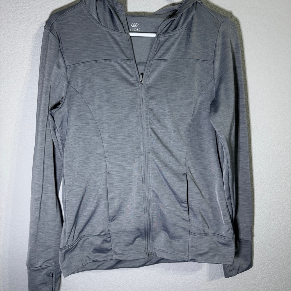 Leg3Nd Gray Zip-Up Hoodie